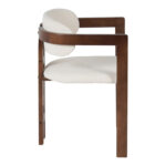 Winsor rubberwood armchair in beige with walnut color leg 58.5x51x76cm - Image 3