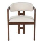 Winsor rubberwood armchair in beige with walnut color leg 58.5x51x76cm - Image 4