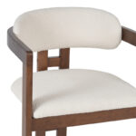 Winsor rubberwood armchair in beige with walnut color leg 58.5x51x76cm - Image 5