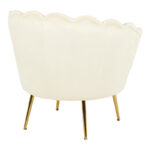 Daimon velvet armchair in white shade 79x74x78cm - Слика 2