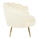 Daimon velvet armchair in white shade 79x74x78cm - Слика 3