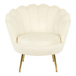 Daimon velvet armchair in white shade 79x74x78cm - Слика 4