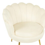 Daimon velvet armchair in white shade 79x74x78cm - Слика 5