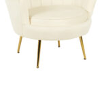 Daimon velvet armchair in white shade 79x74x78cm - Слика 6