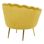 Daimon velvet armchair in yellow shade 79x74x78cm - Image 2