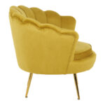 Daimon velvet armchair in yellow shade 79x74x78cm - Image 3