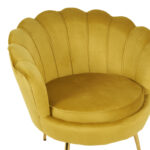 Daimon velvet armchair in yellow shade 79x74x78cm - Image 5