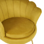 Daimon velvet armchair in yellow shade 79x74x78cm - Image 6