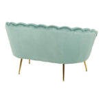 2-seater sofa Daimon velvet in pistachio shade 134x70x77cm - Image 2