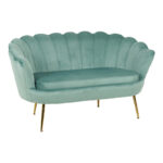 2-seater sofa Daimon velvet in pistachio shade 134x70x77cm