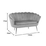 2-seater sofa Daimon velvet in pistachio shade 134x70x77cm - Image 6