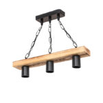 Ceiling light PWL-1027 Ι Ε27 metal black-natural 48.5x10x47cm - Image 2