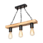 Таванска светилка PWL-1027 Ι Е27 метална црна-природна 48.5x10x47см