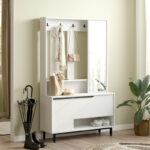 Entrance unit Zerbie melamine white-black 112x35.5x178cm - Слика 2