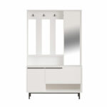 Entrance unit Zerbie melamine white-black 112x35.5x178cm - Слика 3