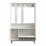 Entrance unit Zerbie melamine white-black 112x35.5x178cm - Слика 4