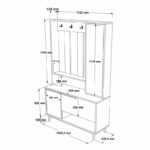 Entrance unit Zerbie melamine white-black 112x35.5x178cm - Слика 5