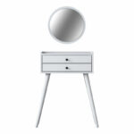 Dressing table with mirror Globy white 74x37x86cm - Слика 4