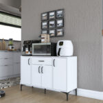 Buffet Luther white melamine-black metal leg 120x40x78.5cm - Слика 2