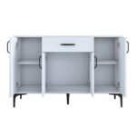 Buffet Luther white melamine-black metal leg 120x40x78.5cm - Слика 5