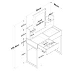 Dressing table Reby in white color 90x40x136.8cm - Image 6
