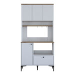 Kitchen cabinets Bender in white-natural color 90.2x40x184.2cm - Image 4