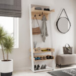 Sciove entrance furniture in white-natural shade 70x40x200cm - Слика 2