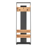 Sciove entrance furniture in anthracite-natural shade 70x40x200cm - Image 3
