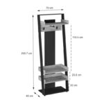Sciove entrance furniture in anthracite-natural shade 70x40x200cm - Image 5