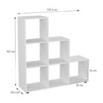 Bookcase Schody in white shade 105.5x29.2x107cm - Слика 3
