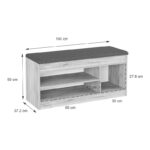 Entrance furniture - stool - shoe rack Oriental in oak shade 100x37.2x50cm - Слика 6