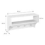Crosta coat rack in white 80x28x40cm - Слика 4