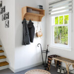 Crosta coat rack in oak shade 80x28x40cm - Image 2