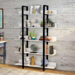 Bookcase Almond white-black 119x27x185cm - Слика 2