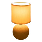 Table lamp PWL-1210 E14 ceramic in yellow color D13x25cm - Image 2