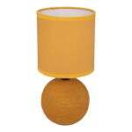 Table lamp PWL-1210 E14 ceramic in yellow color D13x25cm
