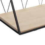 Wall shelf Anneza metal-mdf in natural-black color 48x12x20cm - Image 2