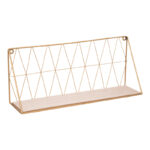 Wall shelf Anneza metal-mdf in natural-gold color 48x12x20cm