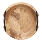 Deco tray Evria mango wood in natural color 30x30x8cm - Image 2