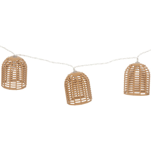 Deco garland with 10 led lights Dercie in natural color 335x6.5x5.5cm