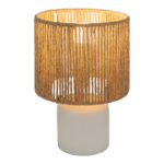 Table lamp Leyda ceramic in white-natural color D16x24cm - Image 2