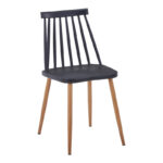 Dining table Manka I-Aurora I set of 3 pieces in sonoma-black shade 80x80x77cm - Слика 2