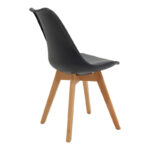 Dining table set of 3 pieces Manka Ι -Gaston  in sonoma truffle-black color 80x80x77cm - Image 3