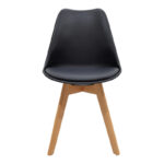 Dining table set of 3 pieces Manka Ι -Gaston  in sonoma truffle-black color 80x80x77cm - Image 4