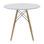 Bella-Julita dining table MDF white-natural legs Φ80x73cm - Слика 6
