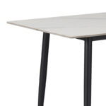 Gustas-Giselle dining table set of 5 white marble sintered stone-black metal 120x60x75cm - Image 6