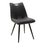 Gustas-Nely dining set 5pcs white marble sintered stone-black metal 120x60x75cm - Слика 2