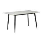 Gustas-Bella dining set 5pcs white marble sintered stone-grey velvet 120x60x75cm - Слика 5