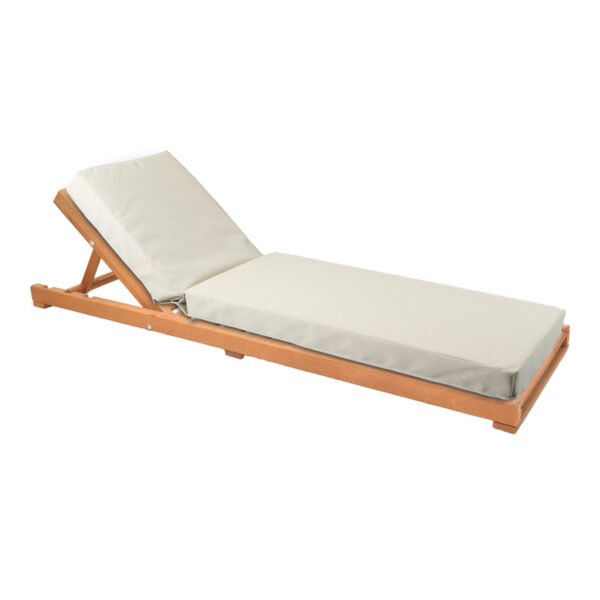 Sunbed with cushion Specta-Vertian solid beech wood 60x190x50cm