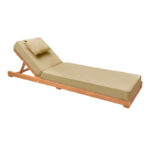 Deckchair with cushion Specta solid beech wood  60x190x50cm